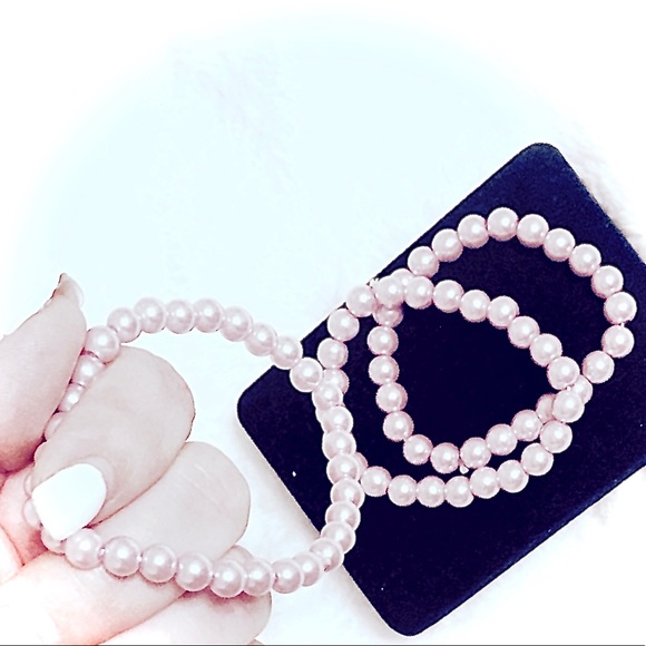 🆕3pc LUXE Stackable Faux Pink Pearl Bracelet Set
Handmade Power Stretch Layered - Picture 5 of 15